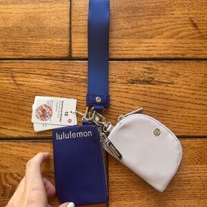 NWT Lululemon Dual Pouch Wristlet Wallet - Riverside Blue Faint Lavender